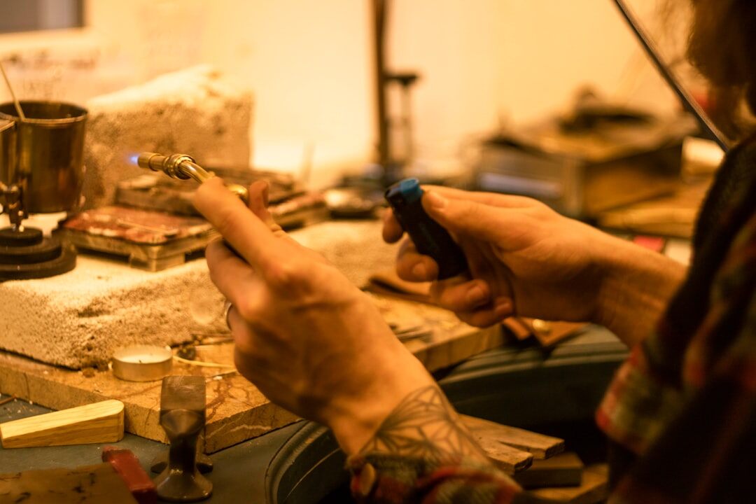 Danish craftsman working wood in a small workshop
